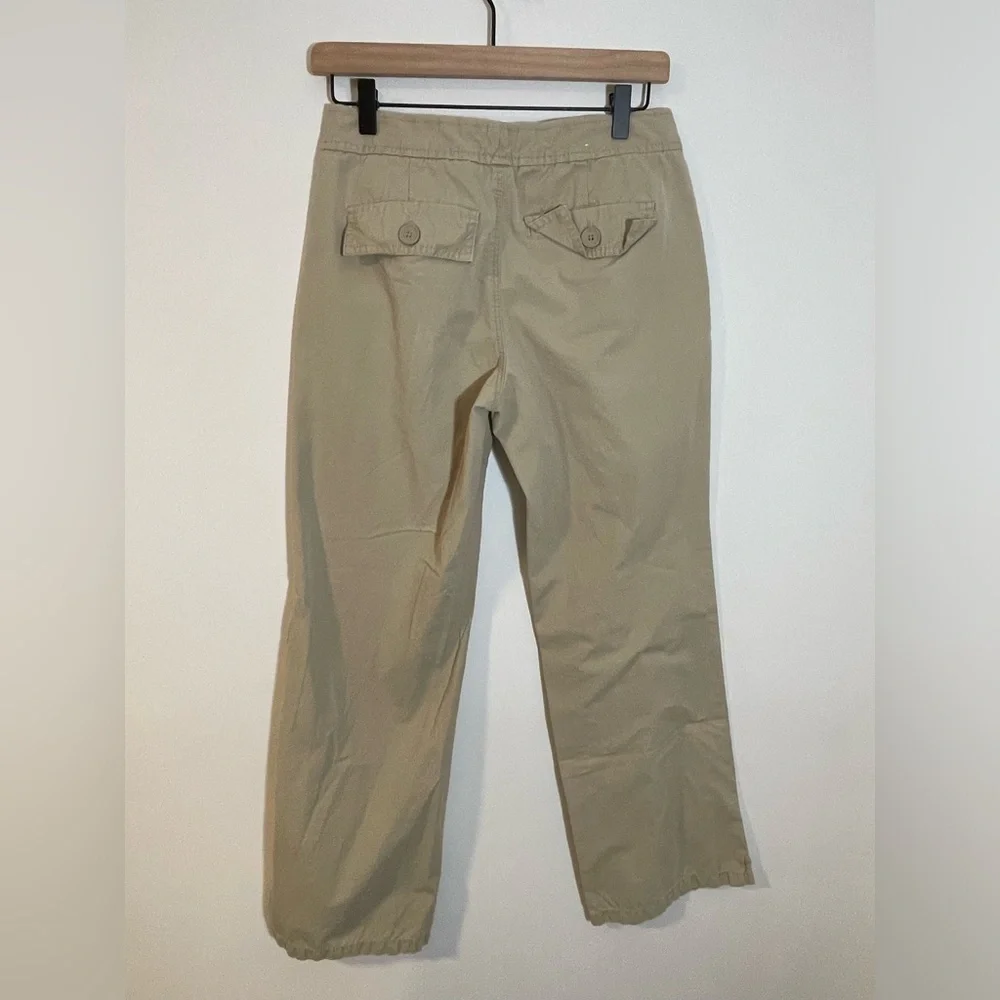 Old Navy Y2K Tan Khaki Wide Leg Ladies Cotton Chino Pants Size 6 Low Rise